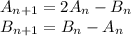 A_{n+1} = 2A_n - B_n\\B_{n+1} = B_n-A_n