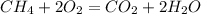 CH_4 + 2O_2 = CO_2 + 2H_2O