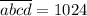 \overline{abcd} = 1024