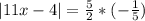 |11x-4|=\frac{5}{2} *(-\frac{1}{5} )