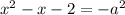 x^{2}-x-2 = -a^{2}