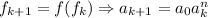 f_{k+1}=f(f_{k})\Rightarrow a_{k+1}=a_{0}a_{k}^n