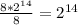 \frac{8*2^{14}}{8} = 2^{14}