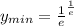 y_{min} = \frac{1}{e} ^\frac{1}{e}