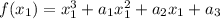 f(x_{1})=x^3_{1}+a_{1}x^2_{1}+a_{2}x_{1}+a_{3}