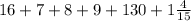 16+7+8+9+130+1\frac{4}{15}