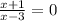 \frac{x+1}{x-3}=0\\