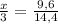 \frac{x}{3} =\frac{9,6}{14,4}