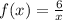 f(x)=\frac{6}{x}