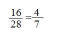 Запиши отношение обыкновенной дробью, если возможно, сократи:16:28=​