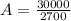 A = \frac{30000}{2700}