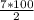 \frac{7 * 100}{2}