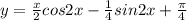 y = \frac{x}{2} cos2x - \frac{1}{4} sin2x+\frac{\pi }{4}