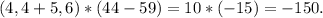 (4,4+5,6)*(44-59)=10*(-15)=-150.