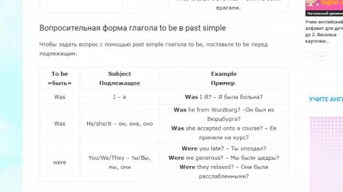 Чем отличается глагол be в Past Simple в утвердительной, отецательной и вопросительной форме?