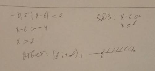 -0,5|x-6|<2 очень