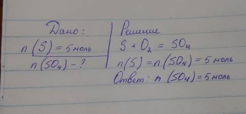 Яка кількість речовини сульфур (IV) оксиду утвориться при взаємодії сірки кількістю речовини 5 моль