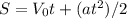 S = V_{0}t + (at^{2}) /2