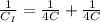 \frac{1}{C_{I}} = \frac{1}{4C}}+\frac{1}{4C}}