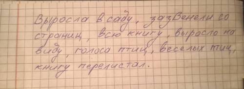 Словосочетание в загадке. За окошком на виду книга выросла в саду зазвенели со страниц голоса весёлы