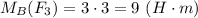 M_B(F_3) = 3 \cdot 3 = 9 ~(H\cdot m)