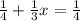 \frac{1}{4} + \frac{1}{3} x = \frac{1}{4}