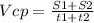 Vcp=\frac{S1+S2}{t1+t2}