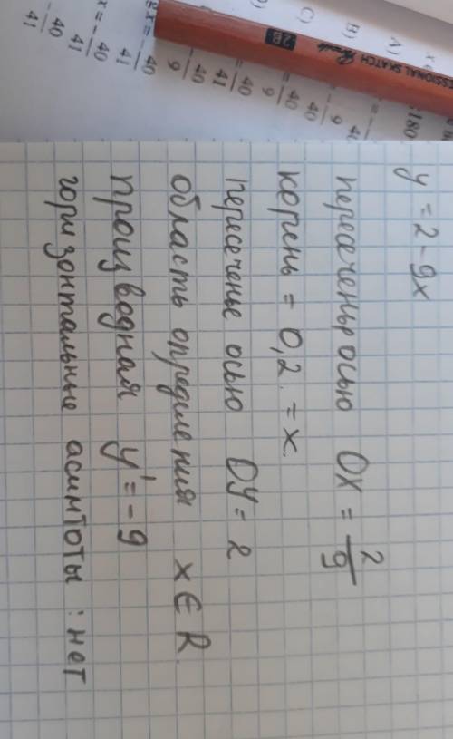 Функция y=2-9x найдет набор значений функции.