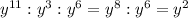 y^{11}:y^3:y^6 = y^8:y^6 = y^2