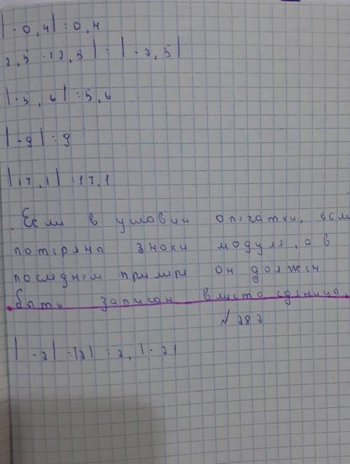 281. Поствьте вместо точек соответствующие числа: 282. Выпишите равные модули: 283. Запишите модуль