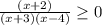 \frac{(x+2)}{(x+3)(x-4)} \geq 0