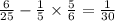 \frac{6}{25} - \frac{1}{5} \times \frac{5}{6} = \frac{1}{30}