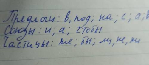 Прочитайте слова и выпишите их следующей последовательности: Предлоги: ... Союзы: ... Частицы: ... ж