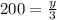 200 = \frac{y}{3}