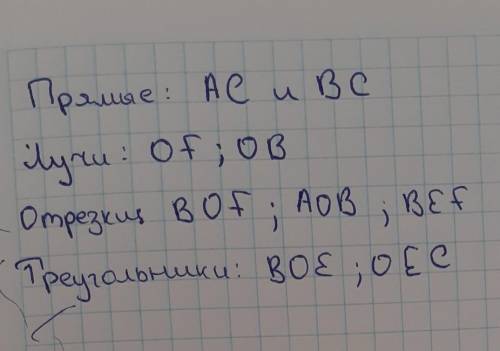 сор! на данном рисунке определите прямые, лучи, отрезки, треугольникипрямые:лучи (полупрямые):отрезк