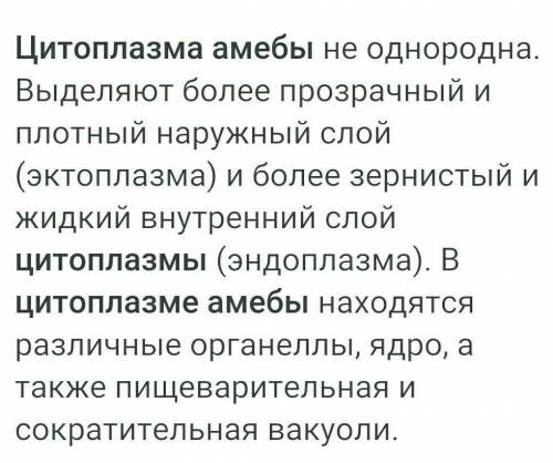 Какие цитоплазмы у амёбы, у инфузории туфельки, у эвглены зелёной?​