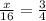 \frac{x}{16}=\frac{3}{4}