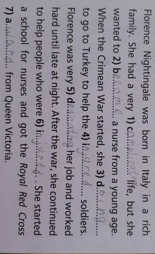 4 6.5.8.1 Use words/phrases from theCheck these words section in their correctform to complete the s