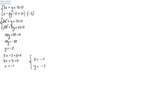 {3x + y + 5 = 0 {x - 3y - 5 = 0