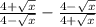 \frac{4 + \sqrt{x} }{4 - \sqrt{x} } - \frac{4 - \sqrt{x} }{4 + \sqrt{x} }