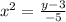 x^{2}=\frac{y-3}{-5}