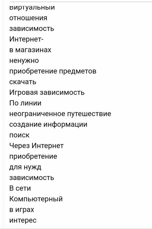 Үлкен көлемде Веб-серфингтәуелділігіхат жазысу,желідегі достармен таныстардыңкөптігіВиртуалдықарым-қ