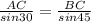 \frac{AC}{sin30}=\frac{BC}{sin45}