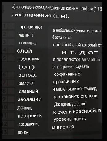 4 a) Match the words in bold (1-13) in the texttheir meanings (a-m).1asmall area of land2.b stop3456