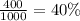 \frac{400}{1000} = 40\%