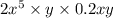 2 {x}^5 \times y \times 0.2xy