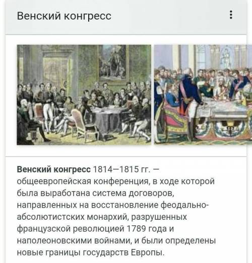 Что такое венский конгресс и когда он состоялся?​