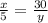 \frac{x}{5} = \frac{30}{y}