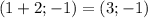 (1 + 2; - 1) = (3; - 1)