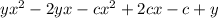 yx^2-2yx-cx^2+2cx-c+y